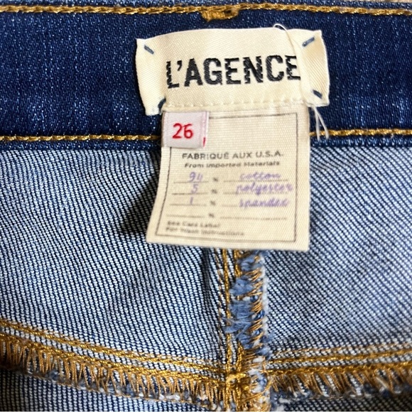 L'AGENCE Rachel Ripped Crop Slim Fit
Blue Slouch Cuffed Jeans Size 26
High Rise - Picture 10 of 11